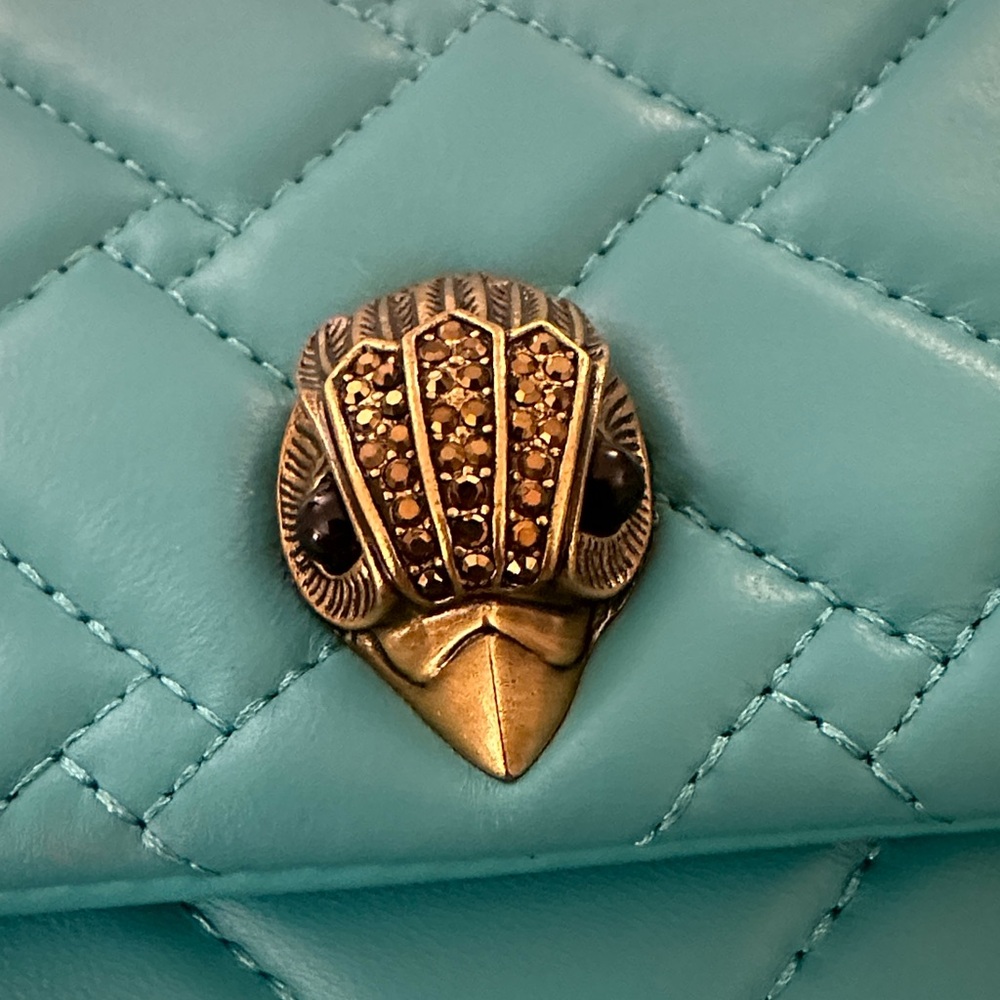 Kurt Geiger Turquoise Quilted Chain Shoulder Bag - Picture 9 of 12